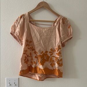 Madewell Floral Embroidered Women's Top - Peach and Orange